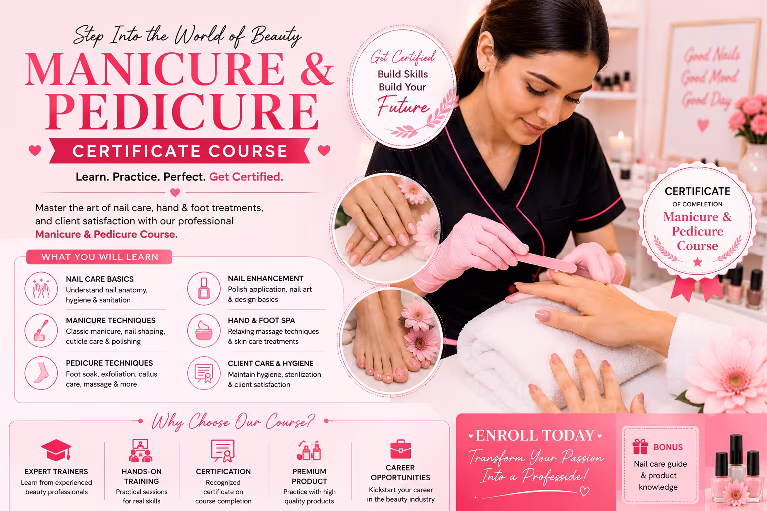 Manicure & pedicure certificate course