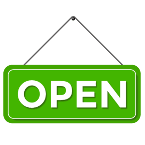 green open sign