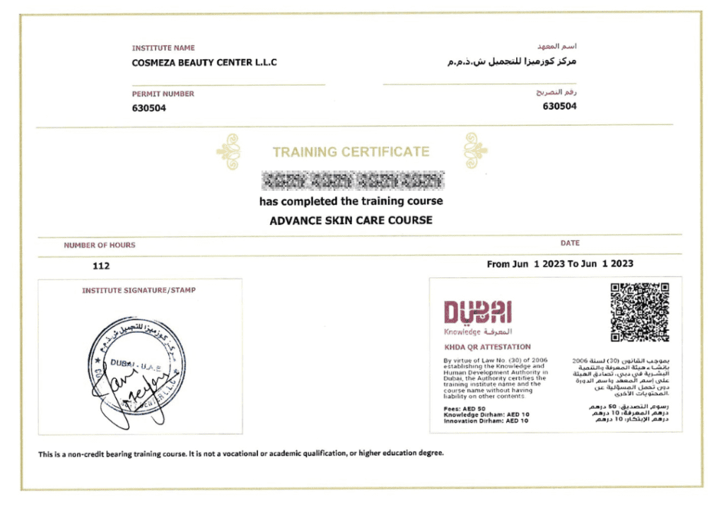 Professional skin care training